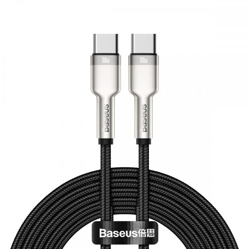 Baseus Calufe USB-Type C - 100 cm, 20 Ampere, carica 100 W, testa in metallo, copertura con perline - nero