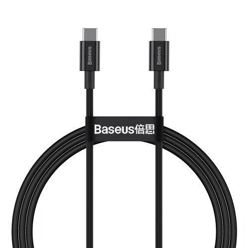 Baseus CATYS-B01 - 100W, cavo dati di ricarica rapida da USB Type-C a USB Type-C, lunghezza cavo: 1m - Nero