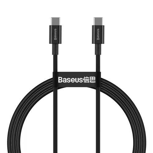 Baseus CATYS-B01 - 100W, cavo dati di ricarica rapida da USB Type-C a USB Type-C, lunghezza cavo: 1m - Nero