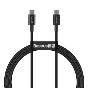   Baseus CATYS-C01 - 100W, cavo dati di ricarica rapida da USB Type-C a USB Type-C, lunghezza cavo: 2m - Nero