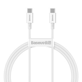   Baseus CATYS-C02 - 100W, cavo dati di ricarica rapida da USB Type-C a USB Type-C, lunghezza cavo: 2m - Bianco