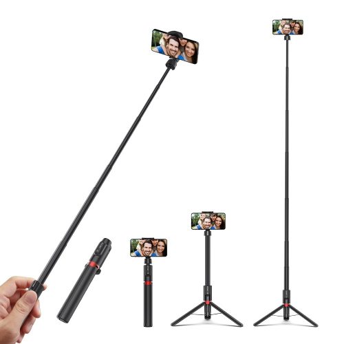 Selfie stick, tripod + lunghezza extra - BlitzWolf® BW-BS10 Plus lungo 1300 mm, con supporto estraibile, gambe nascoste, telecomando rimovibile