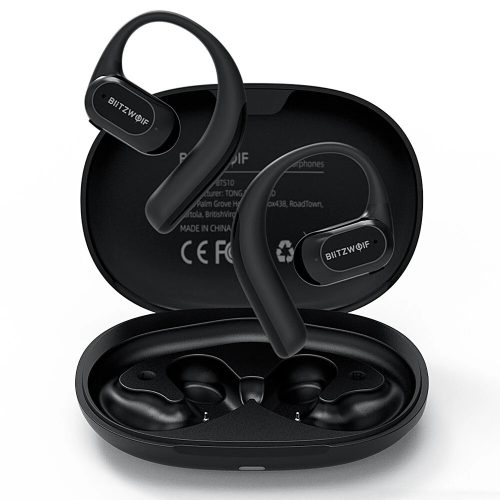 BlitzWolf® BW-BTS10 - Auricolari Bluetooth a conduzione ossea - Design con gancio auricolare, BT5.4, resistenza all'acqua IPX8, 10 ore