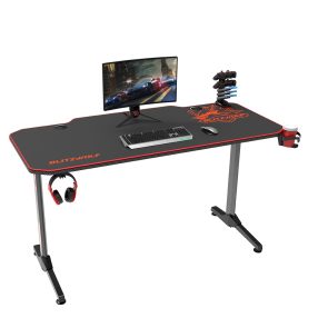   Scrivania da gioco BlitzWolf BW-GD2 - Design robusto e di grandi dimensioni con cuffie e portabicchieri