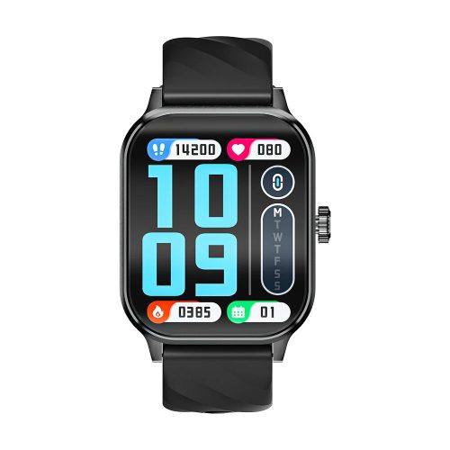 Smart Watch BlitzWolf® BW-HL5: schermo ultra-grande, chiamata Bluetooth, misurazione della glicemia e della pressione sanguigna ecc. - Nero
