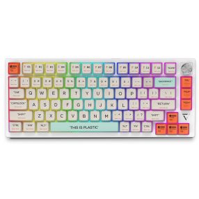   Tastiera da gioco meccanica bianca BlitzWolf BW-KB3 - dimensioni 75%, interruttore Gasket Mount Gateron Yellow Pro switch - connessione Type-C + Bluetooth + 2.4G, batteria, Win/MacOS/iOS/Andr