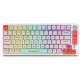 Tastiera da gioco meccanica bianca BlitzWolf BW-KB3 - dimensioni 75%, interruttore Gasket Mount Gateron Yellow Pro switch - connessione Type-C + Bluetooth + 2.4G, batteria, Win/MacOS/iOS/Andr