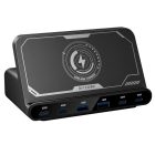 BlitzWolf® BW-S27 - Caricabatterie rapido da tavolo da 160 W, 6 porte di ricarica USB (Type-C e USB-A) + ricarica wireless