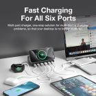 BlitzWolf® BW-S27 - Caricabatterie rapido da tavolo da 160 W, 6 porte di ricarica USB (Type-C e USB-A) + ricarica wireless