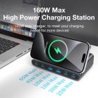 BlitzWolf® BW-S27 - Caricabatterie rapido da tavolo da 160 W, 6 porte di ricarica USB (Type-C e USB-A) + ricarica wireless