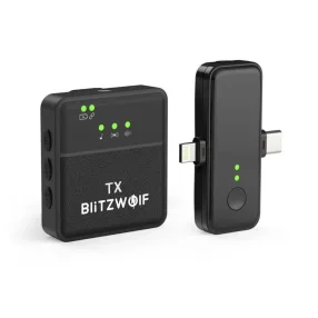   Microfono lavalier wireless clip-on BlitzWolf BW-SX31 - Trasmissione del segnale wireless 2.4G, 8 ore di funzionamento, suono eccellente