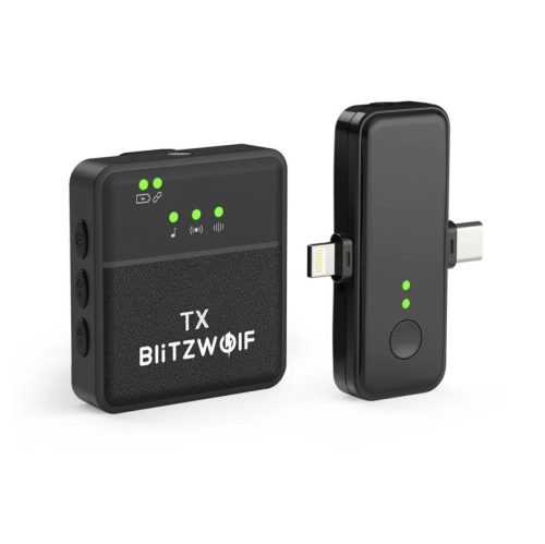 Microfono lavalier wireless clip-on BlitzWolf BW-SX31 - Trasmissione del segnale wireless 2.4G, 8 ore di funzionamento, suono eccellente