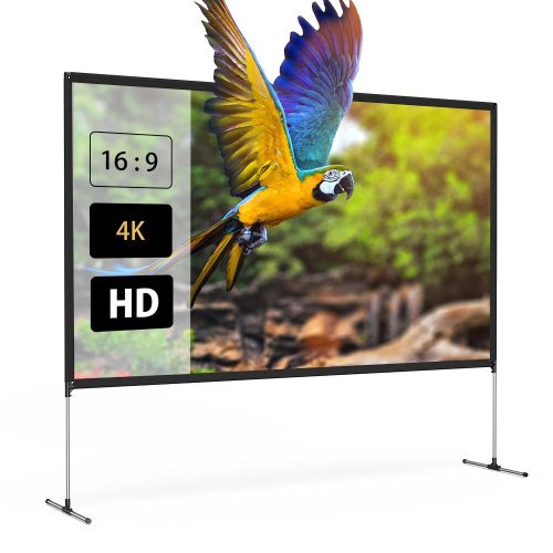 BlitzWolf® BW-VS6 - Schermo di proiezione da 100 pollici con supporto stabile. Risoluzione 4K 16:9, pieghevole, antirughe