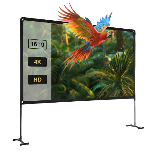 BlitzWolf® BW-VS9 - Schermo di proiezione da 120 pollici con supporto stabile. Risoluzione 4K 16:9, pieghevole, antirughe