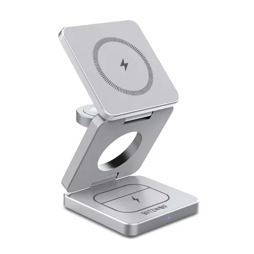 BlitzWolf® BW-iw30 - Stazione di ricarica wireless 3 in 1 - Per la ricarica wireless di telefono + orologio + auricolari