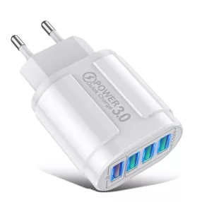   BlitzWolf® BK-385 - 4 porte USB-A, caricatore rapido da muro da 48 W - per la ricarica rapida di telefoni Android e Apple - Bianco