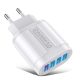 BlitzWolf® BK-385 - 4 porte USB-A, caricatore rapido da muro da 48 W - per la ricarica rapida di telefoni Android e Apple - Bianco