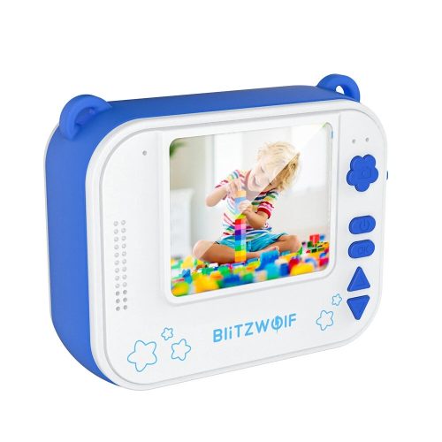 Blitzwolf BW-DP1 - Fotocamera per bambini e stampante istantanea in uno: 1080P, 30 fps, filtri, ecc. - blu