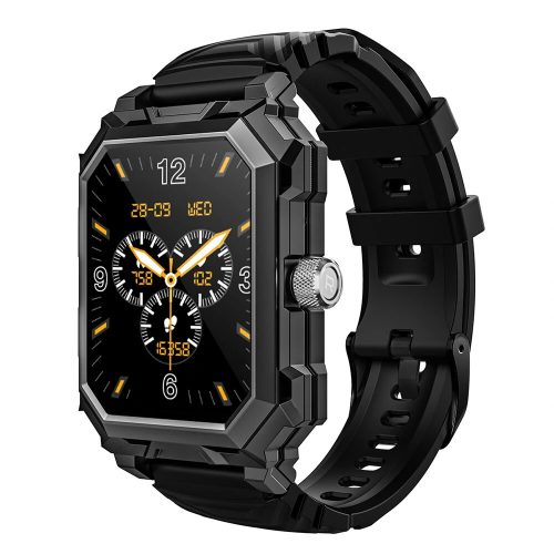 Smartwatch Bluetooth Blitzwolf® BW-GTS3 - telefonata con l'orologio, promemoria, misurazione dell'ossigeno nel sangue e della pressione sanguigna, impermeabile IP69 - nero