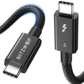   BlitzWolf® BW-HCD8 - USB Type-C - Type-C Thunderbolt5 - Lunghezza 50cm, potenza di ricarica 240W, trasferimento dati 120Gbps -50cm