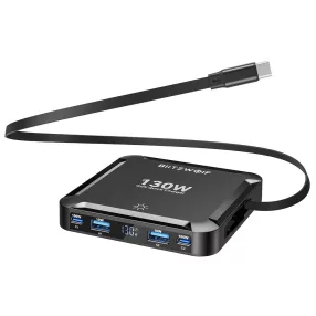   BlitzWolf® BW-S32 - Stazione di ricarica rapida da tavolo PD a 5 porte (2xUSB-C+3xUSB-A) da 130 W con display digitale