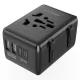 BlitzWolf® BW-TA1 - Convertitore da presa da viaggio UE-UK-US-AU e 2x caricabatterie USB tipo C + 2x caricabatterie USB-A