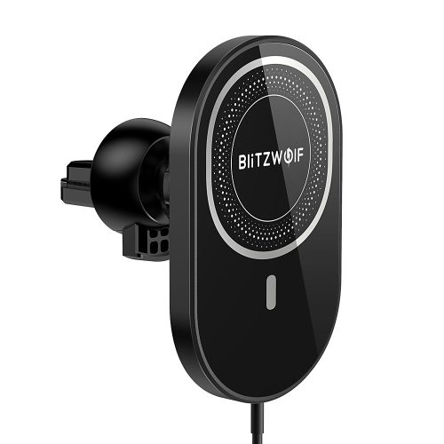 BlitzWolf® BW-CW4 - Caricabatterie rapido wireless 15W + supporto magnetico per telefono per auto