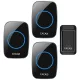 Campanello wireless autoalimentato (non necessita di batterie per l utilizzo) - CACAZI A10G - 3 unità interne, portata 120m, 38 suonerie, 3 volumi - nero