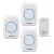 Campanello wireless autoalimentato (non necessita di batterie per l utilizzo) - CACAZI A10G - 3 unità interne, portata 120m, 38 suonerie, 3 volumi - Bianco