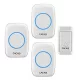 Campanello wireless autoalimentato (non necessita di batterie per l utilizzo) - CACAZI A10G - 3 unità interne, portata 120m, 38 suonerie, 3 volumi - Bianco