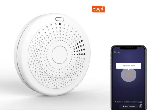 Rilevamento e allarme intelligenti di monossido di carbonio (CO) e fumo, monitoraggio tramite app, volume di 85 dB, batteria di 3 anni.