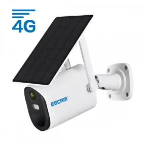   ESCAM QF490 - Telecamera IP con scheda SIM 4G + pannello solare: 1080P HD, da esterno, visione notturna a colori, audio bidirezionale, IR 20m