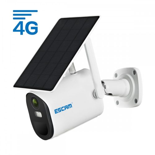 ESCAM QF490 - Telecamera IP con scheda SIM 4G + pannello solare: 1080P HD, da esterno, visione notturna a colori, audio bidirezionale, IR 20m