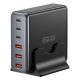 ESSAGER® DK-3C3A-85W - Caricabatterie rapido da tavolo USB da 85 Watt - 6 porte (3x Type C + 3x USB-A) per Android, Apple e Windows
