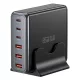 ESSAGER® DK-3C3A-85W - Caricabatterie rapido da tavolo USB da 85 Watt - 6 porte (3x Type C + 3x USB-A) per Android, Apple e Windows