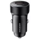 ESSAGER® ES-CC24 PD 30W - caricabatterie da auto in alluminio. 1 porta USB-A + 1 porta USB Type-C per ricarica rapida, chip intelligente - nero