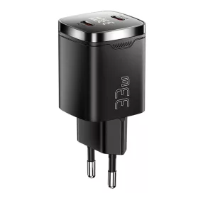   ESSAGER® ES-CD45 - Caricabatterie da parete USB da 33W con display a LED - 2 porte Type-C: per sistemi Android, Apple e Windows