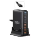 ESSAGER® YMX-320W – Caricabatterie rapido da tavolo USB da 320 W – 8 porte (4x USB-C + 4x USB-A) per Android, Apple e Windows
