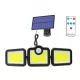 Lampada da parete a LED solare Elfeland - pannello solare separato con cavo da 5 metri, 3 teste, sensore di movimento, impermeabile