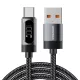 ESSAGER ES-X64 - 1 metri, Type-A - Type-C USB cavo. Display digitale, ricarica da 100 W, rivestimento in tessuto perlato