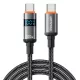 ESSAGER ES-X61 - 1 metri, Type-C - Type-C USB cavo. Display digitale, ricarica da 100 W, rivestimento in tessuto perlato