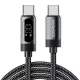 ESSAGER ES-X64 - 1 metri, Type-C - Type-C USB cavo. Display digitale, ricarica da 100 W, rivestimento in tessuto perlato