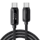 ESSAGER ES-X57 - 3 metri, USB Type-C - USB Type-C cavo. Display digitale, ricarica da 100 W, rivestimento in tessuto perlato