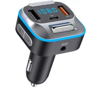   HiGi® - T73 Trasmettitore FM bluetooth V5.0 per auto e caricatore rapido USB per auto