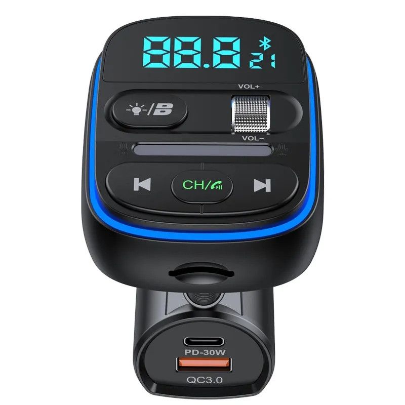 HiGi® - T77 Trasmettitore FM bluetooth V5.0 per auto e caric