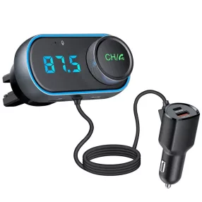   HiGi® T78 - Trasmettitore FM accendisigari Lettore MP3 + Caricatore rapido USB (30W)