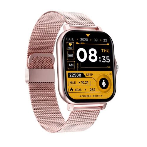 HryFine Y13 Smartwatch - Colore oro, cinturino in metallo - Durata della batteria di 5 giorni, IP67, chiamate Bluetooth, messaggi, salute
