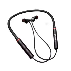   Lenovo HE05X II generazione - Auricolare sportivo Bluetooth da collo con filtro antirumore, bassi profondi, 10 ore di funzionamento - Nero