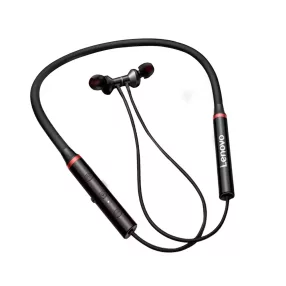   Lenovo HE05X II generazione - Auricolare sportivo Bluetooth da collo con filtro antirumore, bassi profondi, 10 ore di funzionamento - Nero