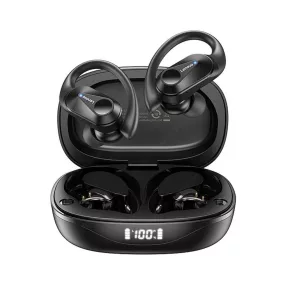   Lenovo LP75 - auricolari sportivi wireless - design con gancio auricolare, 6 + 30 ore di utilizzo, BT5.3, impermeabilità IPX5- nero